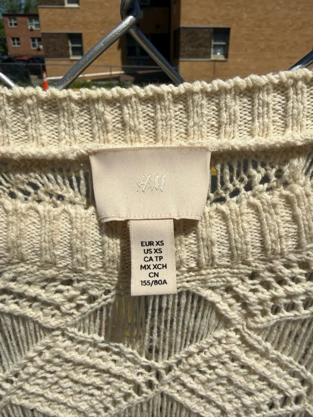 H&M Cream Open-Knit Fringe Pullover - Picture 2 of 2
